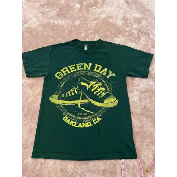 Alstyle Apparel Activewear Shirts Vtg Green Day Short Sleeve